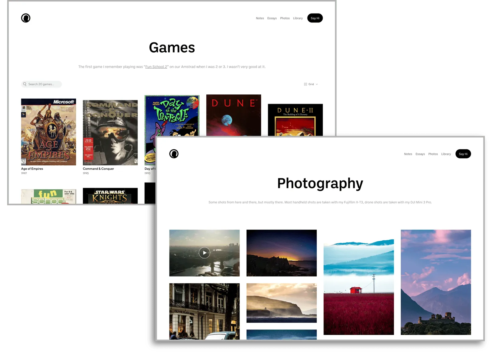 A personal website rebuilt in Niice 4 as a digital garden.