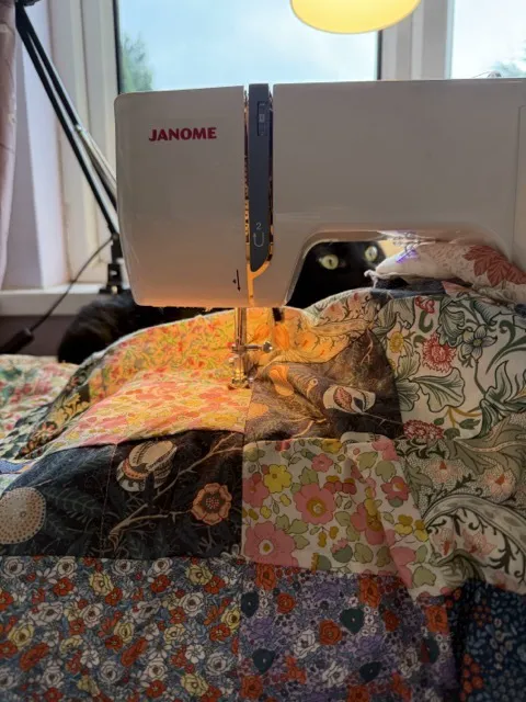 The finished patchwork quilt.