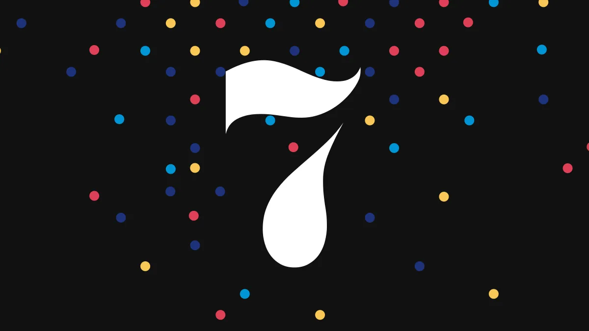 A large numeral seven set in the Niice brand style.
